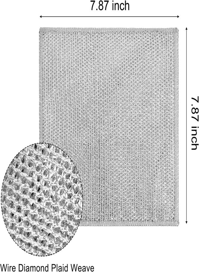 AEKDO Kitchen Towel Multipurpose Wire Dishwashing Scrubber for Utensils Multipurpose Dishwashing Easy Rinsing Reusable Wire Cleaning Supplies for Kitchen, Sinks, Pots (2) - Image 4